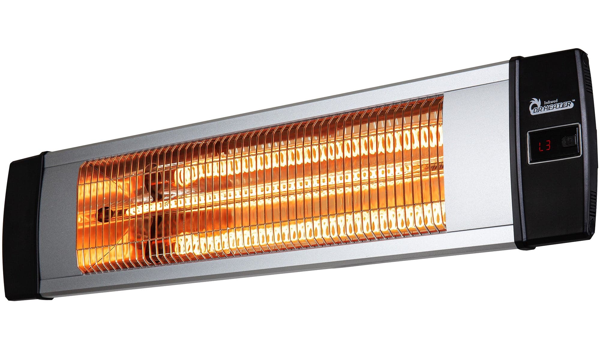DR. INFRARED HEATER - DR-238S Carbon Infrared Patio Heater, Indoor and Outdoor (120V/1500W) - Silver