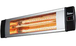 DR. INFRARED HEATER - DR-238S Carbon Infrared Patio Heater, Indoor and Outdoor (120V/1500W) - Silver