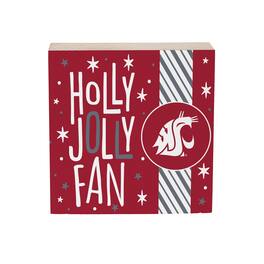 Evergreen Enterprises - Washington State Cougars 6" Holiday Wood Plock Shelf Sign - Multicolor