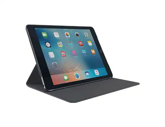 Front. Logitech - Logitech Hinge Flexible Case with Any-Angle Stand for 9.7-Inch Apple iPad Pro (1st Generation 2016 Model) | Color: Blue - Blue.