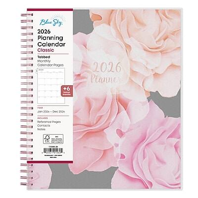 Blue Sky  
2026 Planning Calendar Classic  
Tabbed  
4 Calendar Pages  
+6 Bonus Pages  
January 2026 - December 2026  
Includes Reference Pages, Contacts, Notes
