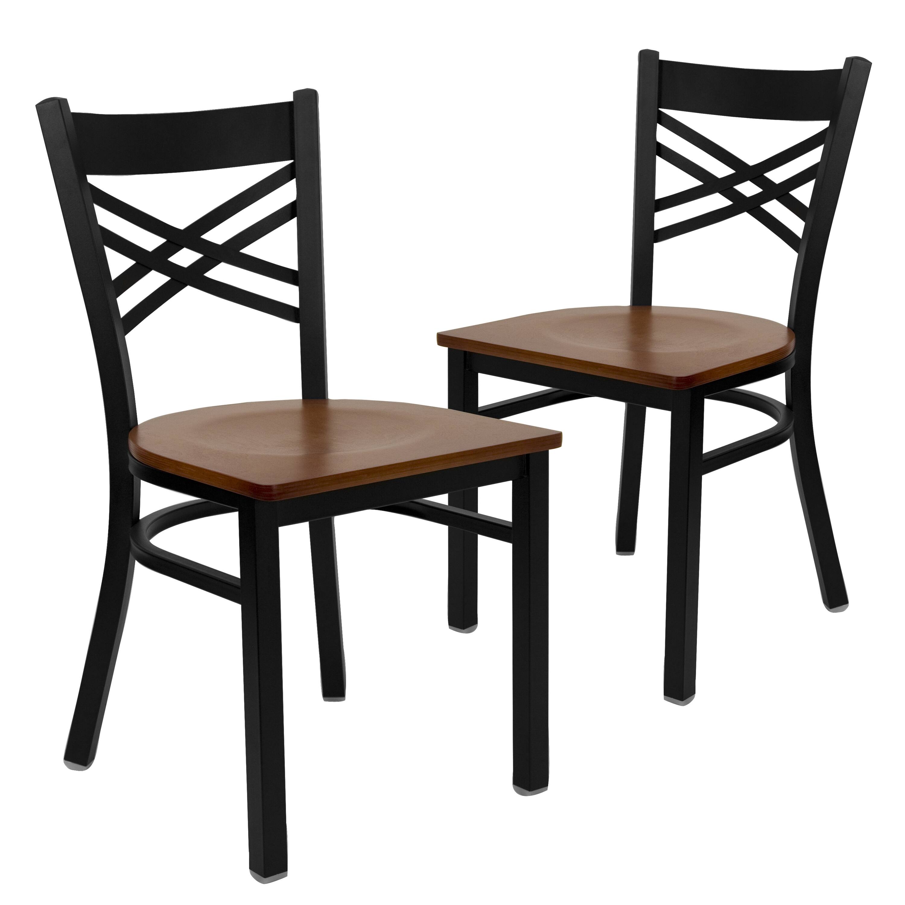 Cherry Wood Seat/Black Metal Frame