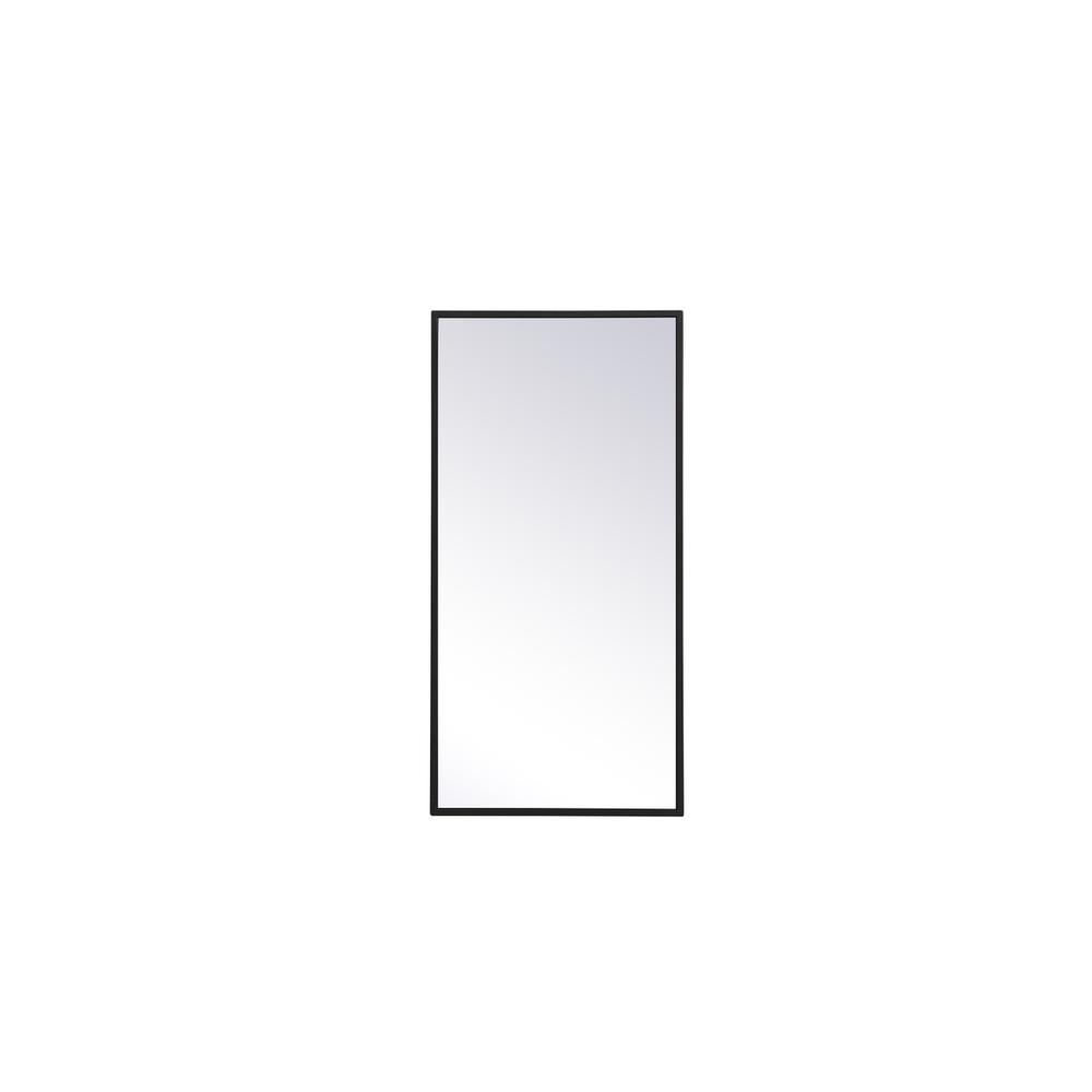 Alt View 5. Elegant Decor - Metal frame rectangle mirror 14x28 inch in black - Black.