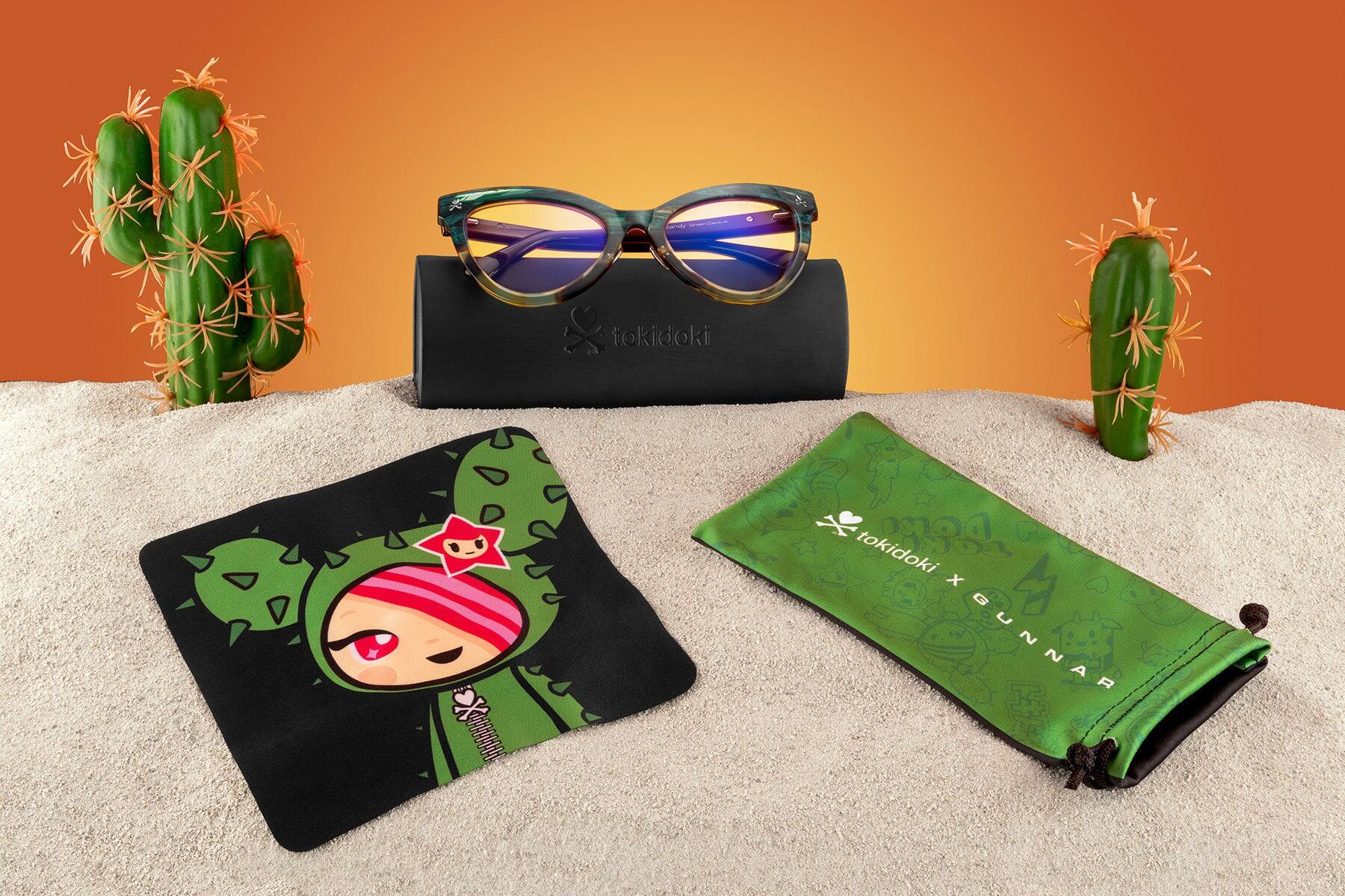 Alt View 9. GUNNAR - GUNNAR Computer Glasses  - tokidoki SANDy, Green Cactus, Amber Lens - Blue Light Blocking, Relieve Dry Eye, Anti Glare - Green Cactus.