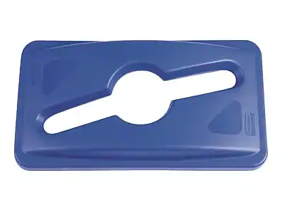 Front. RubberMaid - Slim Jim Indoor Lid Plastic, 23 Gallon - Blue.
