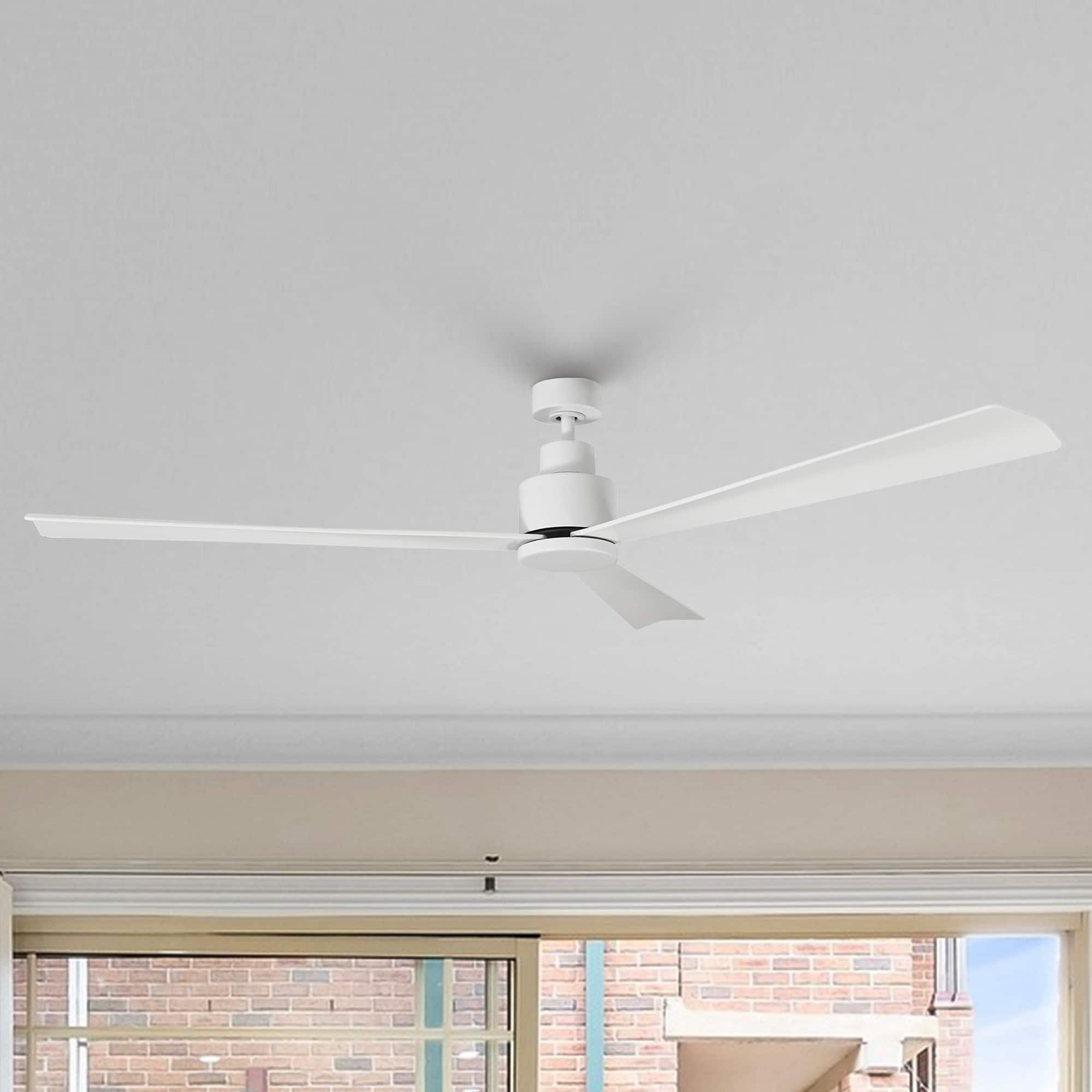 Front. Parrot Uncle - 52" Modern 3-Blade Ceiling Fan with Reversible DC Motor, 6-Speed, Remote Control, No Light - White.