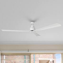 Parrot Uncle - 52" Modern 3-Blade Ceiling Fan with Reversible DC Motor, 6-Speed, Remote Control, No Light - White