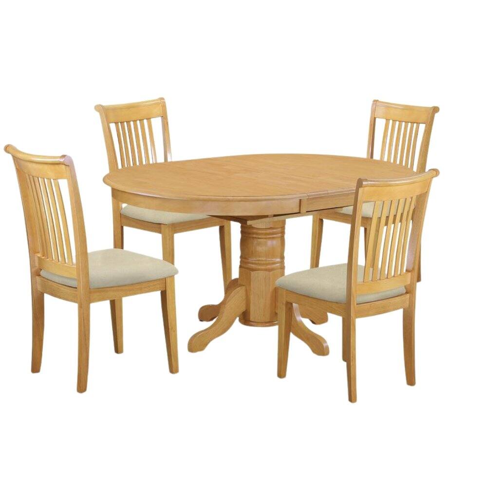 Alt View 3. FurniFact - Oak Solid Wood 5 Pc Breakfast Nook Table Set - Brown.