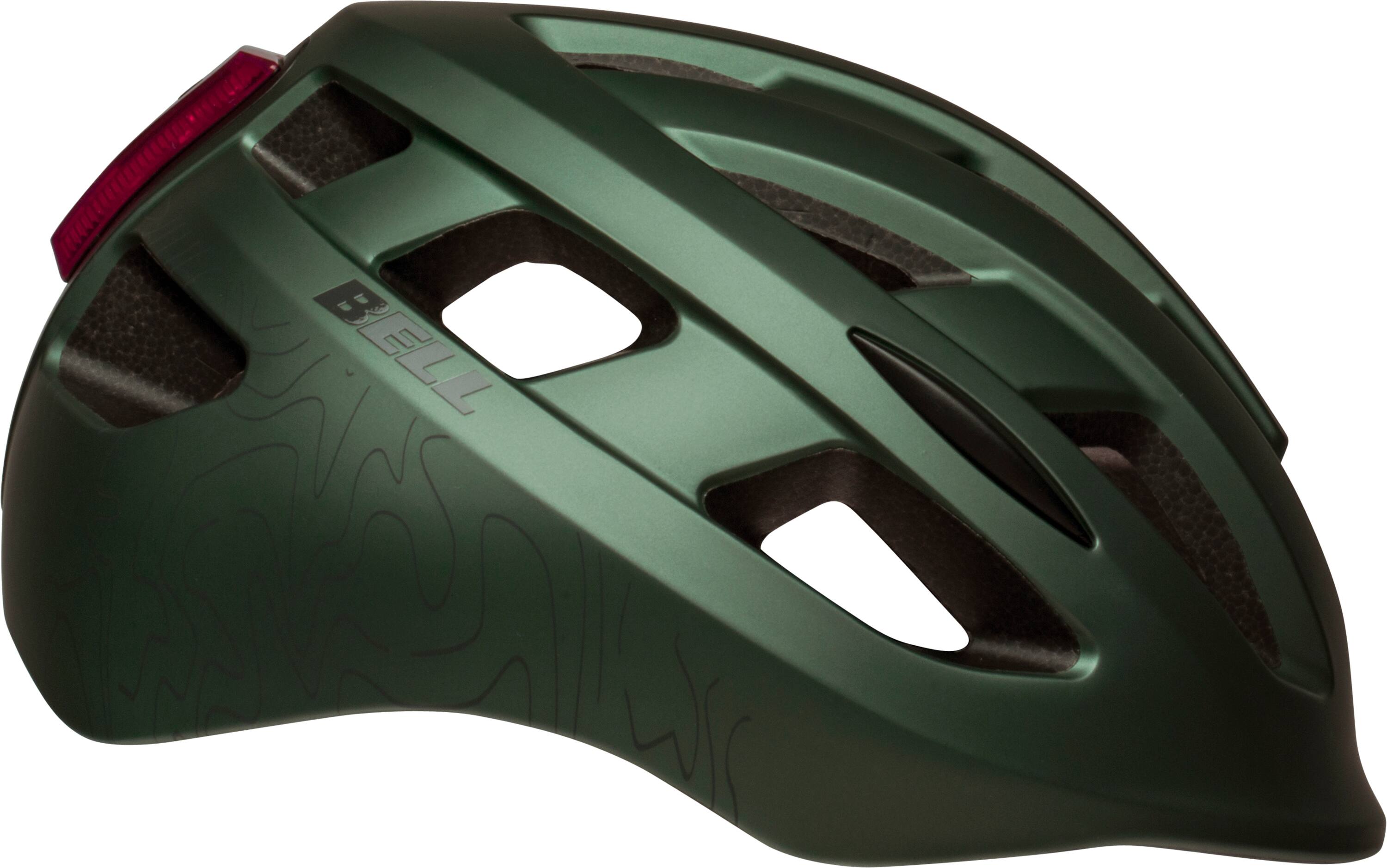 Left. Bell - Nixon Helmet for Bike and Scooter - Metallic Green Moss.