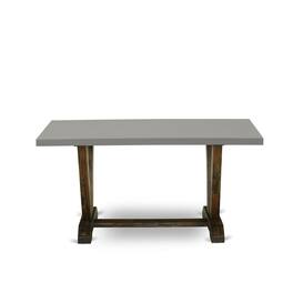 East West Furniture - Dining Table Distressed Jacobean & Cement - Brown