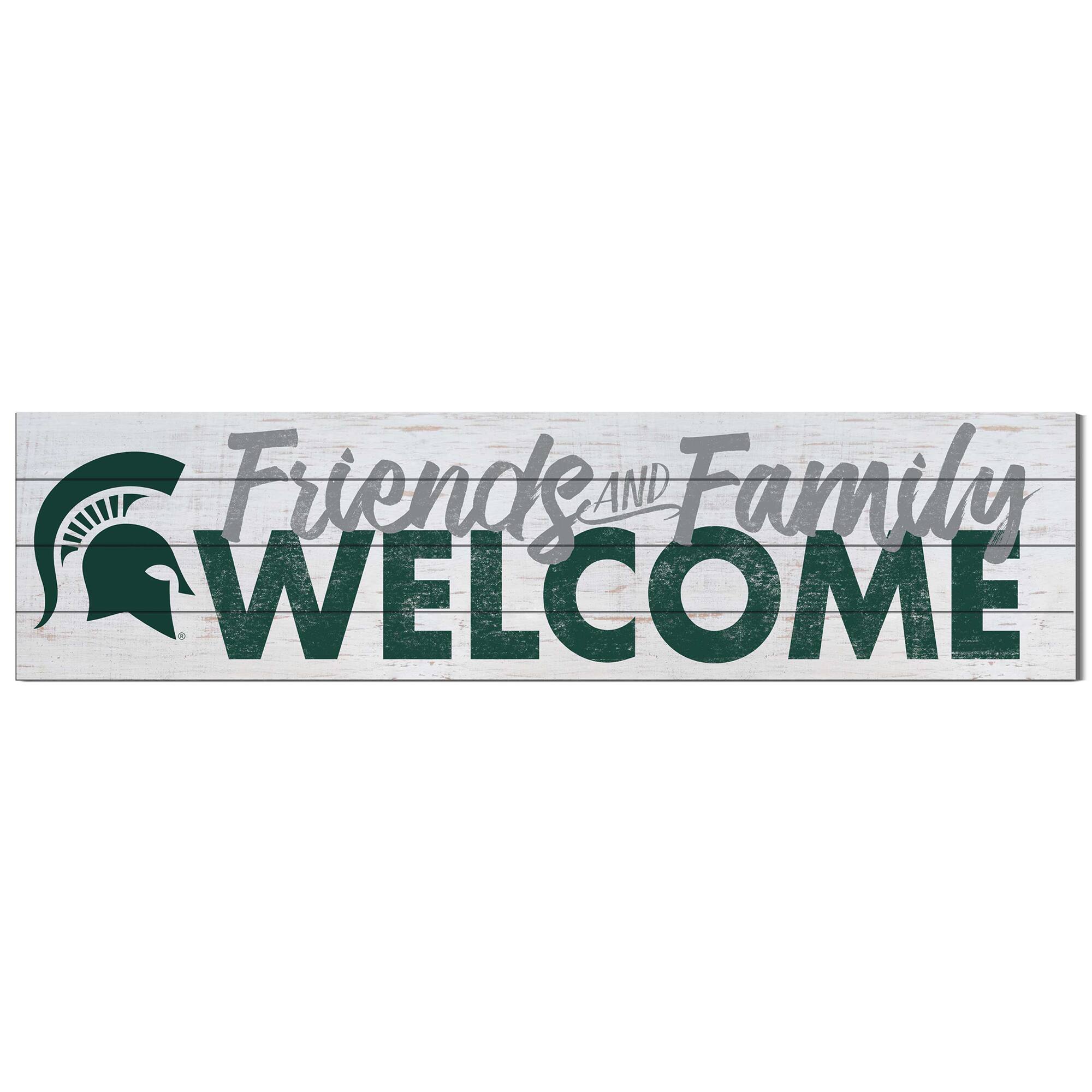 Michigan State Spartans 10'' x 40'' Friends & Family Welcome Sign