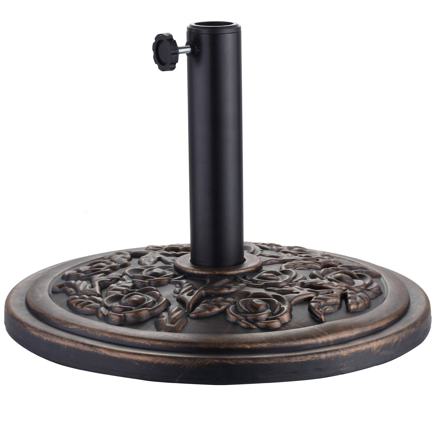 Alt View 1. Ainfox - Ainfox Heavy Duty Umbrella Base Round Patio Umbrellas-Stand for Outdoor, Lawn and Garden, Bronze - bronze.