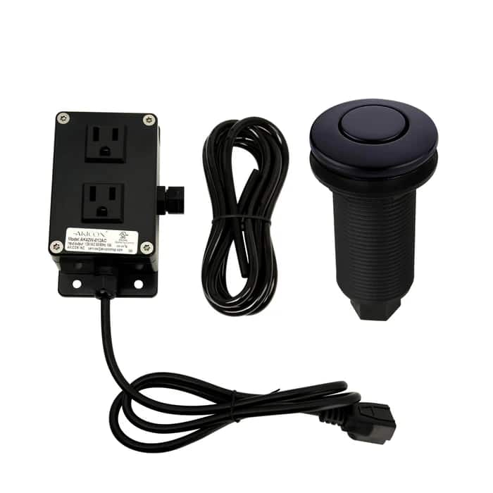 Akicon - Sink Top/Counter Top Dual Outlet Garbage Disposal Kitchen Air Switch Kit - Matte Black price history on PriceWatchPro