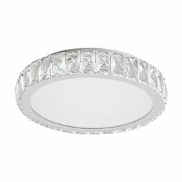 RYHNUYNE - Crystal LED Flush Mount Ceiling Light 13.8 Inch, 38W Dimmable Modern Fixture with 3 Color Modes, Energy-Saving