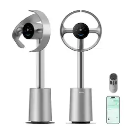 Dreame - Bladeless Tower Fan for Bedroom, Smart Standing Fan with 270° Spatial Airflow for Whole-Room Circulation - Silver