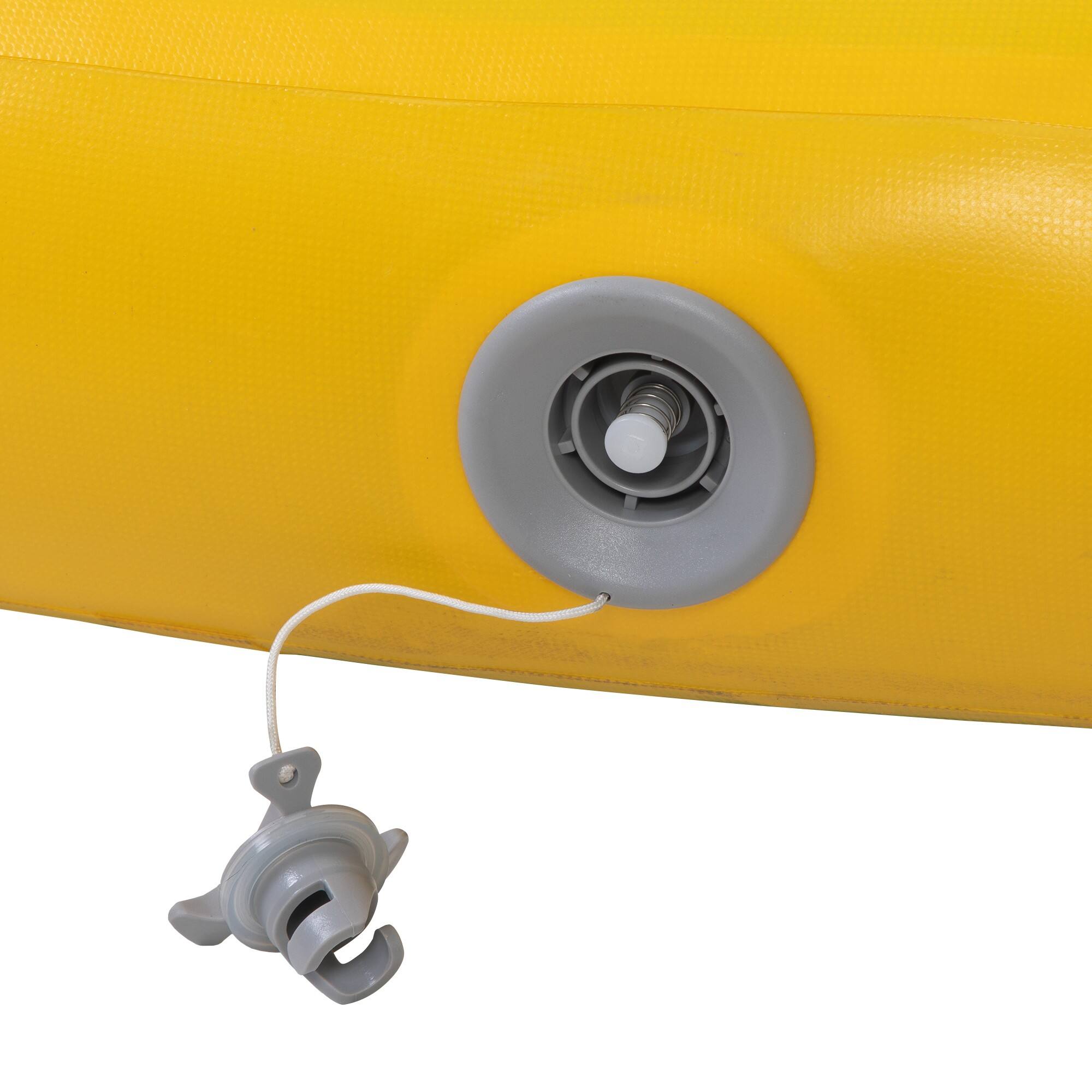 Alt View 7. Boyel Living - Mint Green/Yellow PVC 12FT Round Inflatable Water Hammock 772LBS Capacity - Yellow.