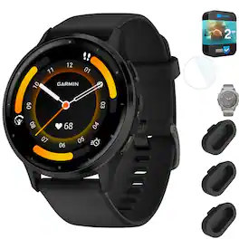 Garmin - Venu 3 Health and Fitness GPS Smartwatch (45mm) + 2 Year Extended Warranty Bundle - Stainless Steel and Black - (2023)