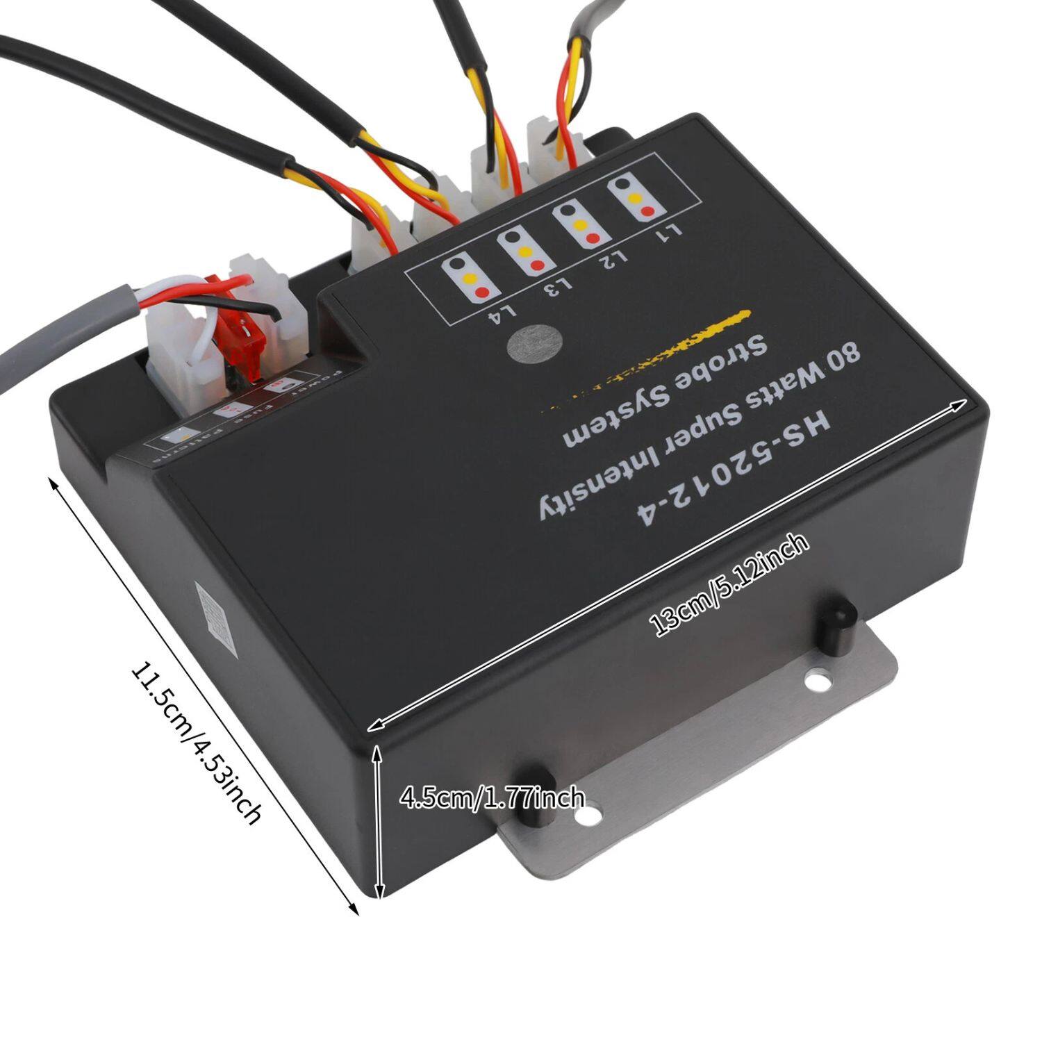 HS-5205-2T  
08 MHz Super Strobe System  
11.5cm/4.53inch  
13cm/5.12inch  
4.5cm/1.77inch  
L1 L2 L3 L4