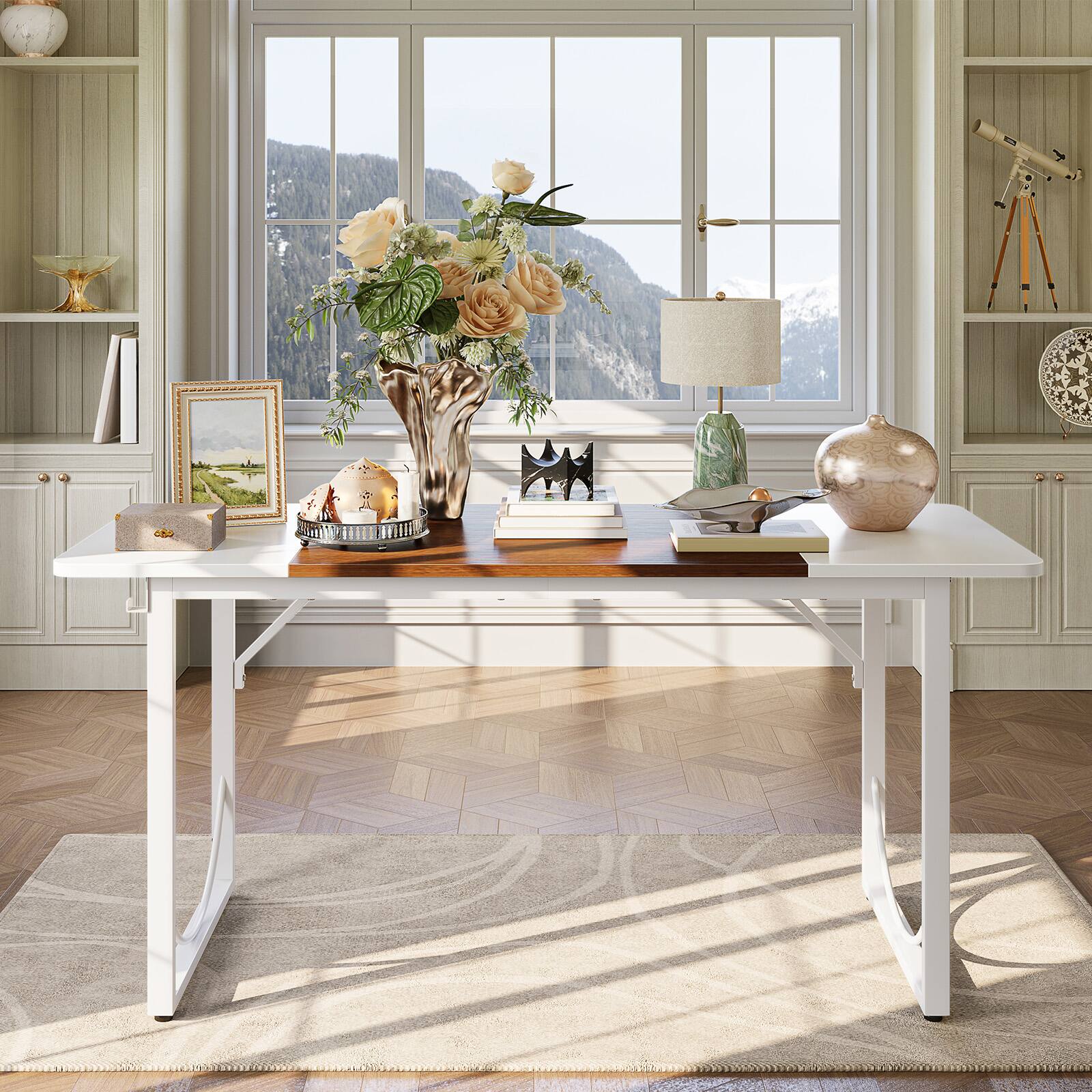 Angle. Pinmoco - Pinmoco - 63" Executive Writing Desk - Metal Frame - Walnut White - Walnut White.