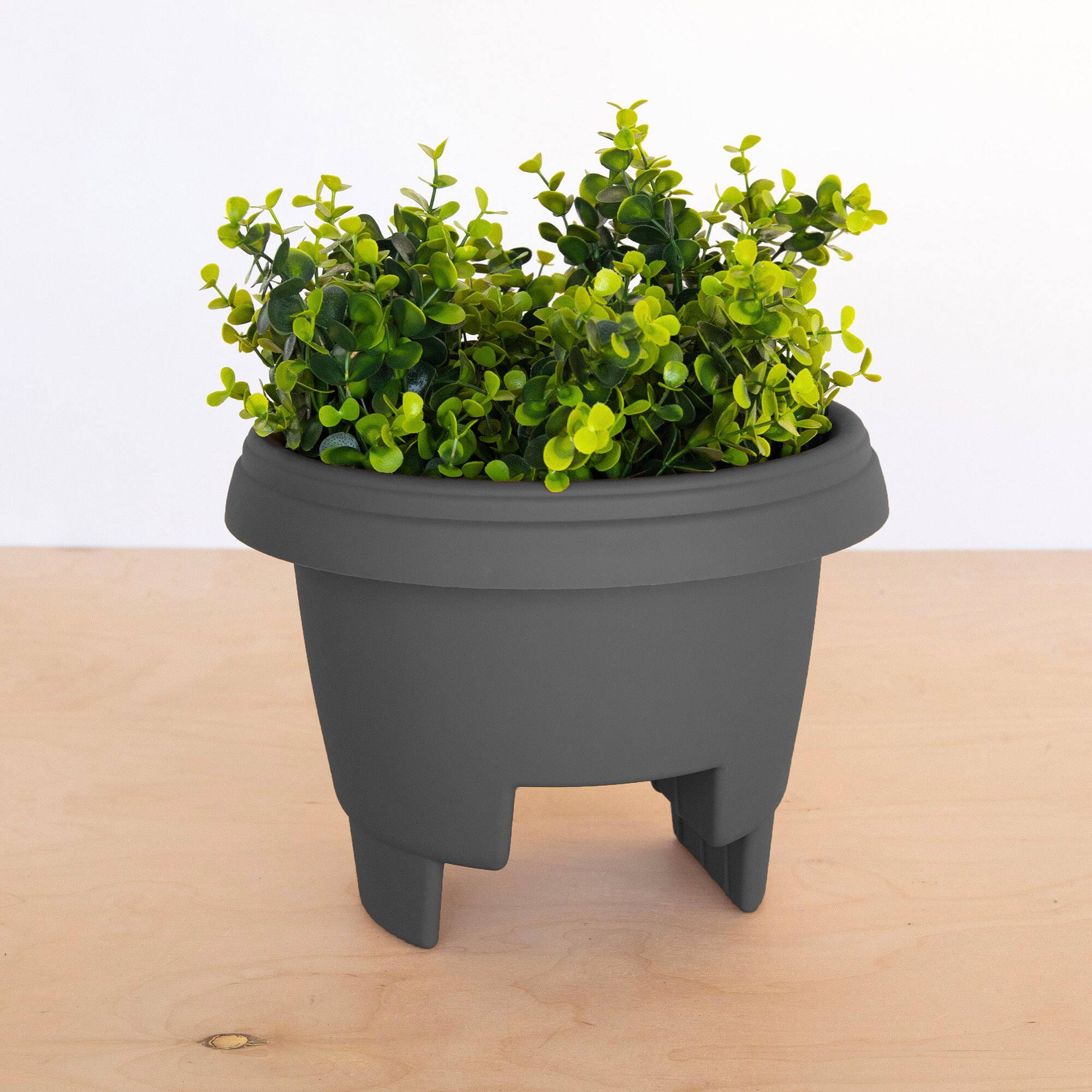 Alt View 7. Bloem - Charcoal 12" - Classic Deck Rail Planter.