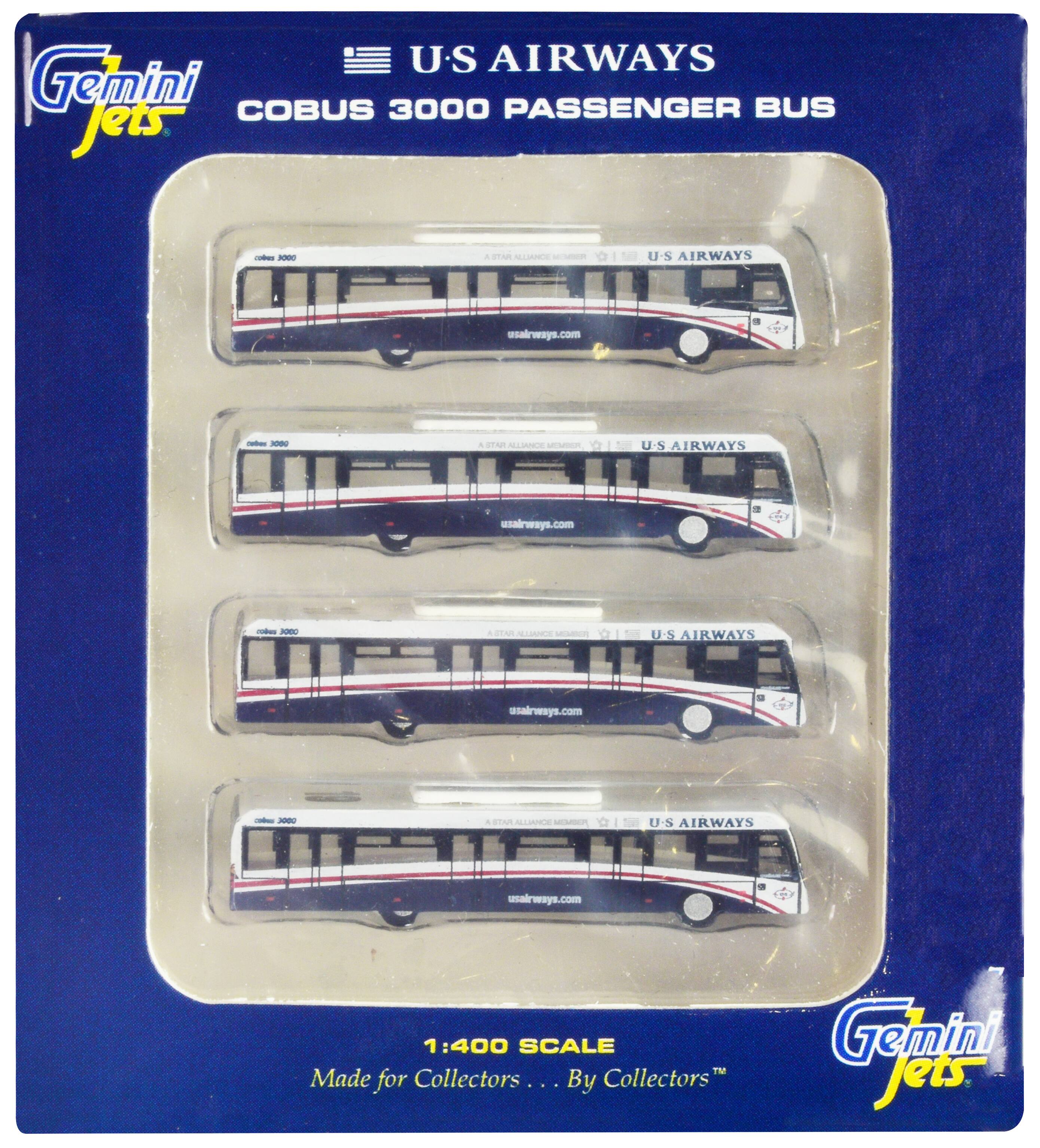 U.S. AIRWAYS  
COBUS 3000 PASSENGER BUS  

1:400 SCALE  
Made for Collectors... By Collectors™  

Gemini Jets