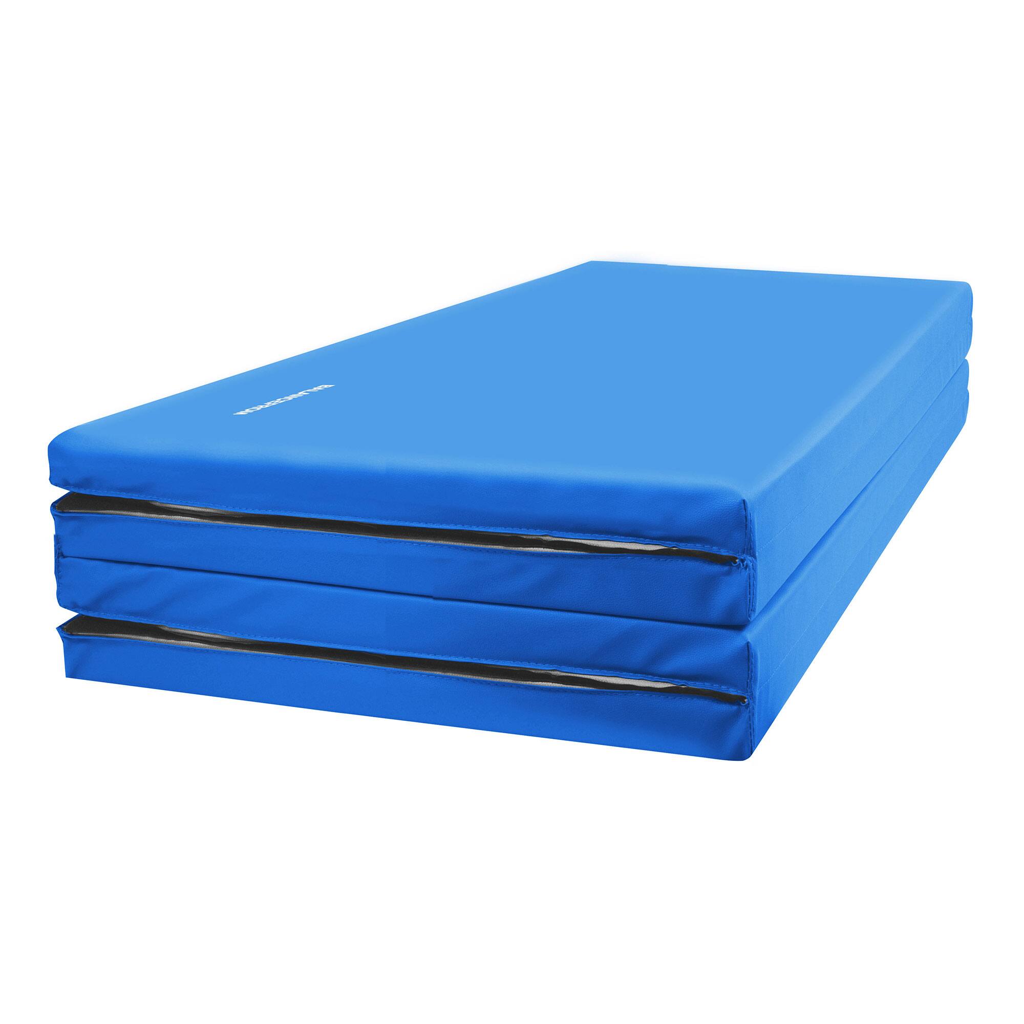 Alt View 8. BalanceFrom Fitness - BalanceFrom 4' x 6' x 2" All Purpose Folding Fitness Gymnastics Gym Mat, Blue - Blue.