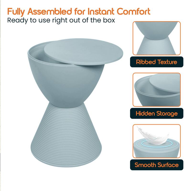 Fully Assembled for Instant Comfort  
Ready to use right out of the box  

- Ribbed Texture  
- Hidden Storage  
- Smooth Surface