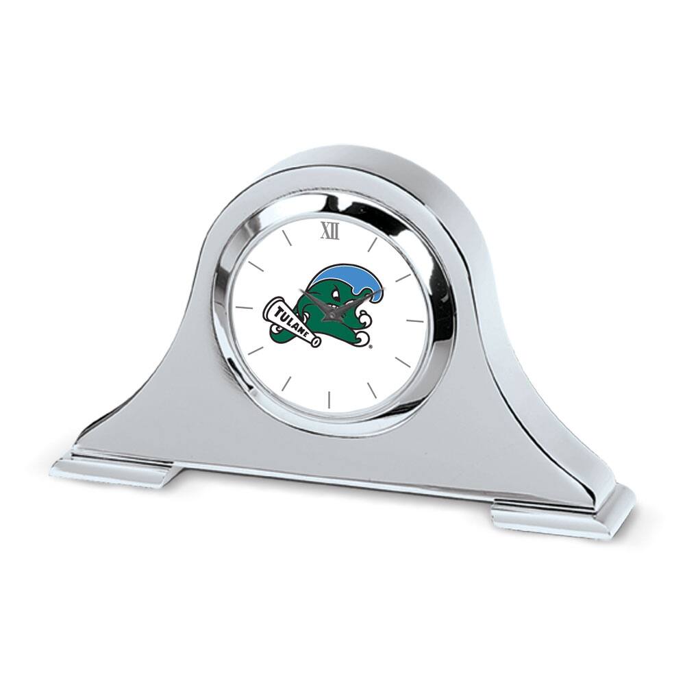 Jardine - Tulane Green Wave Primary Team Logo Napoleon Desk Clock - Silver