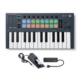 Novation - FLkey Mini MIDI Keyboard Controller for FL Studio w/ Pedal and USB Hub