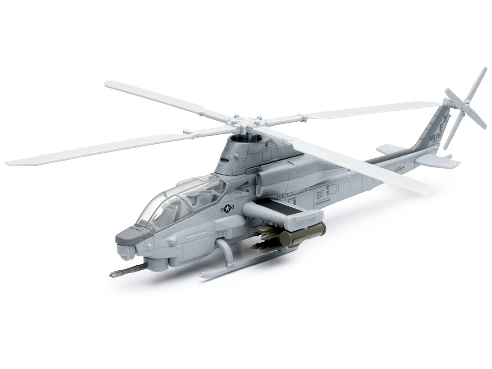 Alt View 1. New Ray - Bell AH-1Z Cobra Helicopter Gray "US Air Force" "Military Mission" Series 1/55 Diecast Model by New Ray.