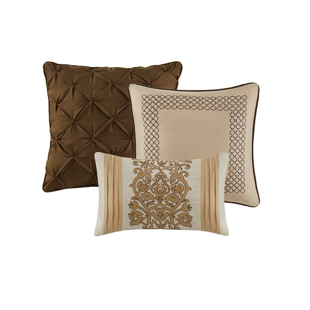 Alt View 4. Gracie Mills - Gracie Mills Claire 6 Piece Jacquard Comforter Set - Brown.