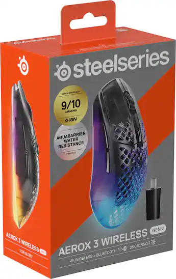 SteelSeries Aerox 3 Wireless Gen 2 RGB 26K Optical Gaming Mouse SteelSeries Aerox 3 Wireless Gen 2 RGB 26K Optical Gaming Mouse