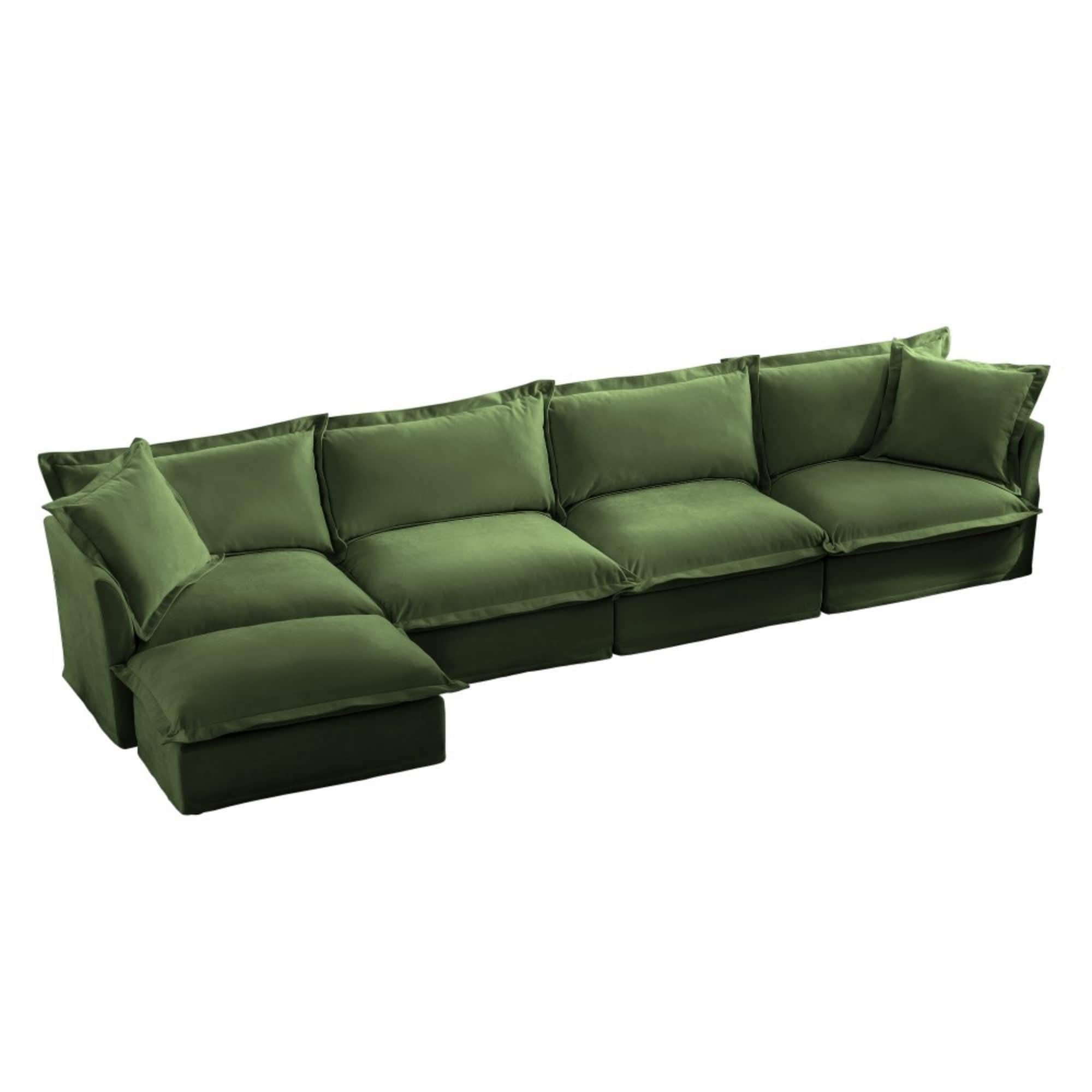 Boyel Living - Slipcovered Chenille 4 Seater Cloud Sofa - Green