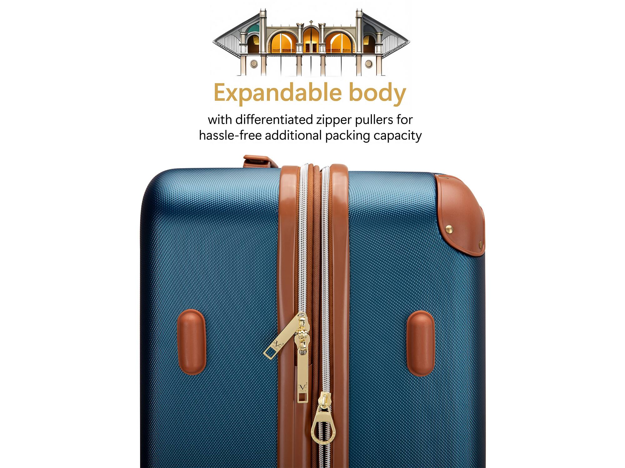 Expandable body with differentiated zipper pullers for hassle-free additional packing capacity