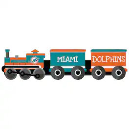Fan Creations - Miami Dolphins 6'' x 24'' Train Cutout Sign - Multicolor