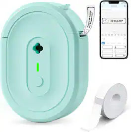 Core Tech - N12 Portable Bluetooth Label Maker Machine with Tape – Wireless Thermal Sticker Printer, Inkless Mini Label Maker for Ho - Green