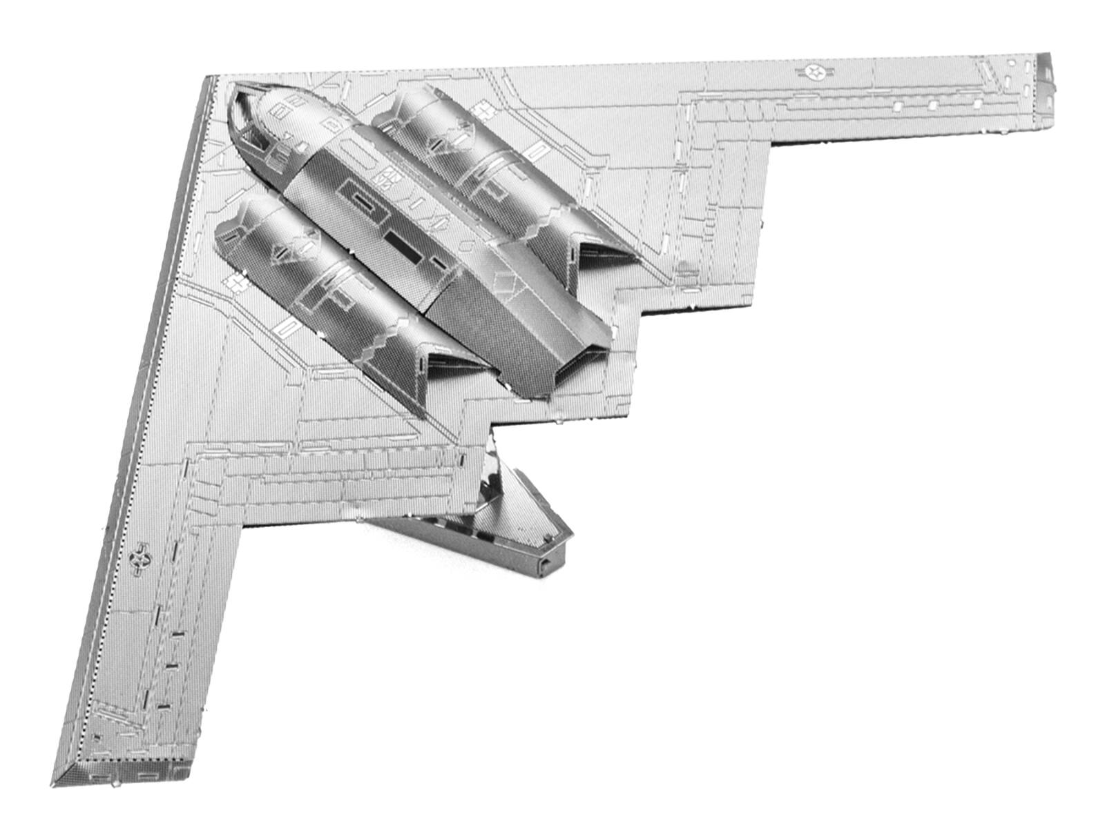 Alt View 1. Metal Earth - Northrop Grumman B-2 Spirit Stealth Bomber Aircraft (Moderate Difficulty) Steel Model Kit by Metal Earth.