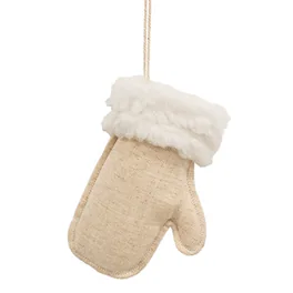BreeBe - Natural Christmas Mitten Fabric Ornament - Cream