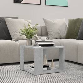 Boyel Living - 15.7 x 15.7 x 11.8 in. Coffee Table Concrete Engineered Wood Compact Coffee Table - Gray