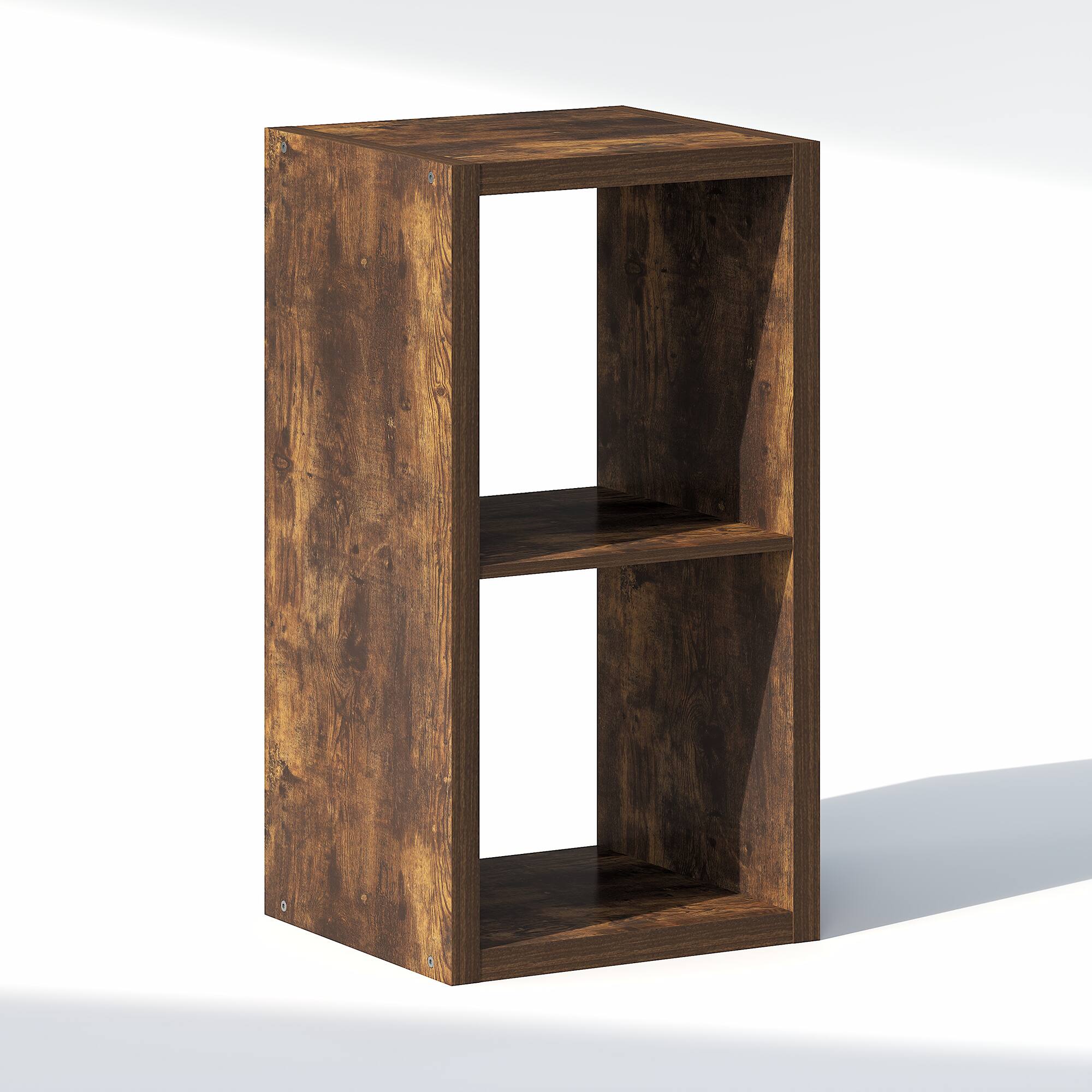 Alt View 4. Furinno - CUBIC Closet Organizers, 2-Cube Closet Organizer, Open Shelf, Extra Thick Frame, for Wardrobe, Bedroom, Living Room - Amber Pine.