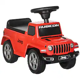 Aosom - Kids Ride on Push Car, with Engine Sounds & Under-Seat Storage, Foot-to-Floor Sliding Car with Horn, Sit and Scoot Toy