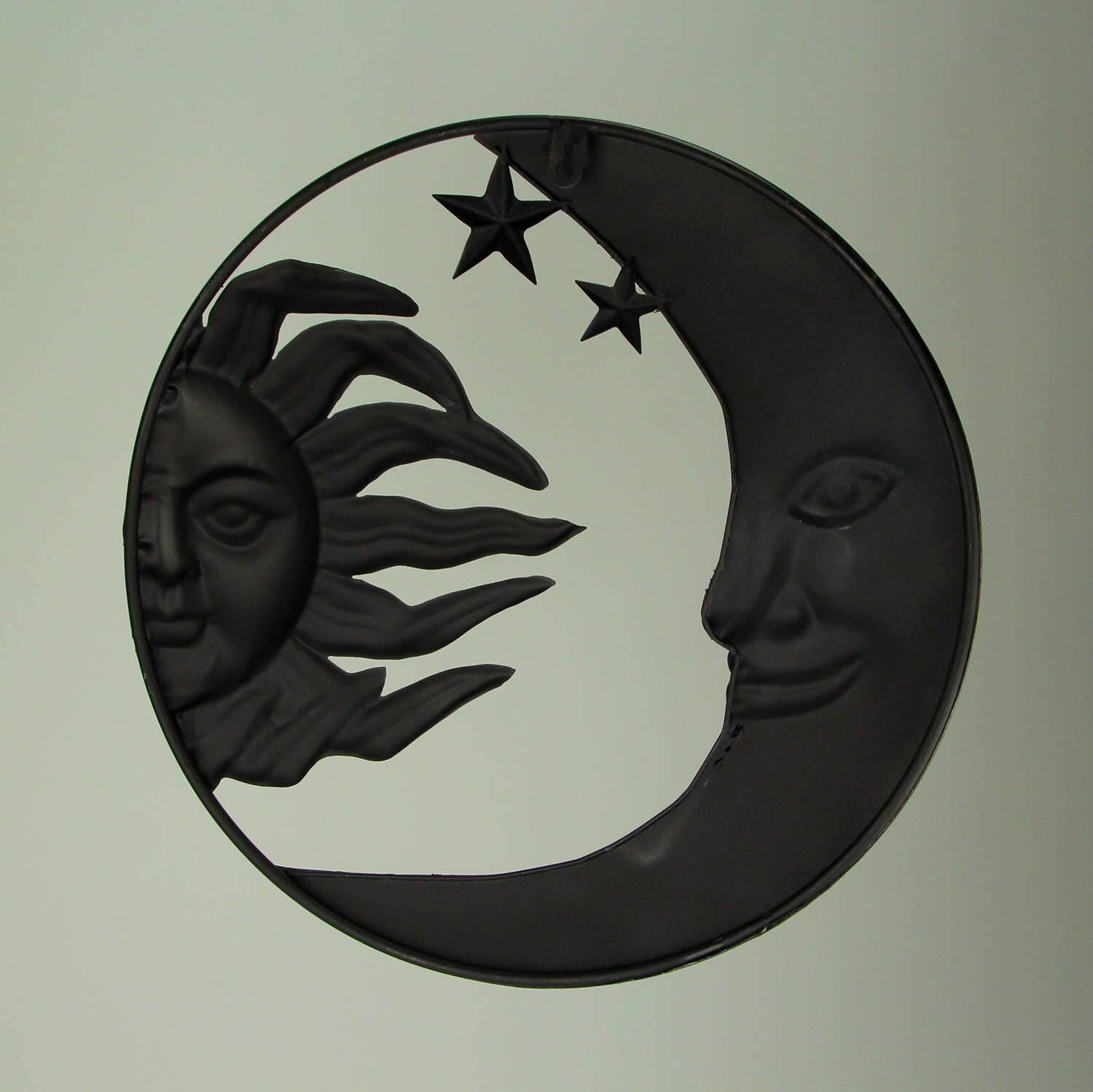 Alt View 2. Mayrich Company - Metal Art Celestial Sun and Moon Indoor Outdoor Wall Decor - Brown.