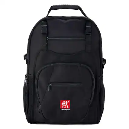 Front. ZWILLING - ZWILLING Knife Backpack with 10-pocket Knife Roll Insert - Black.