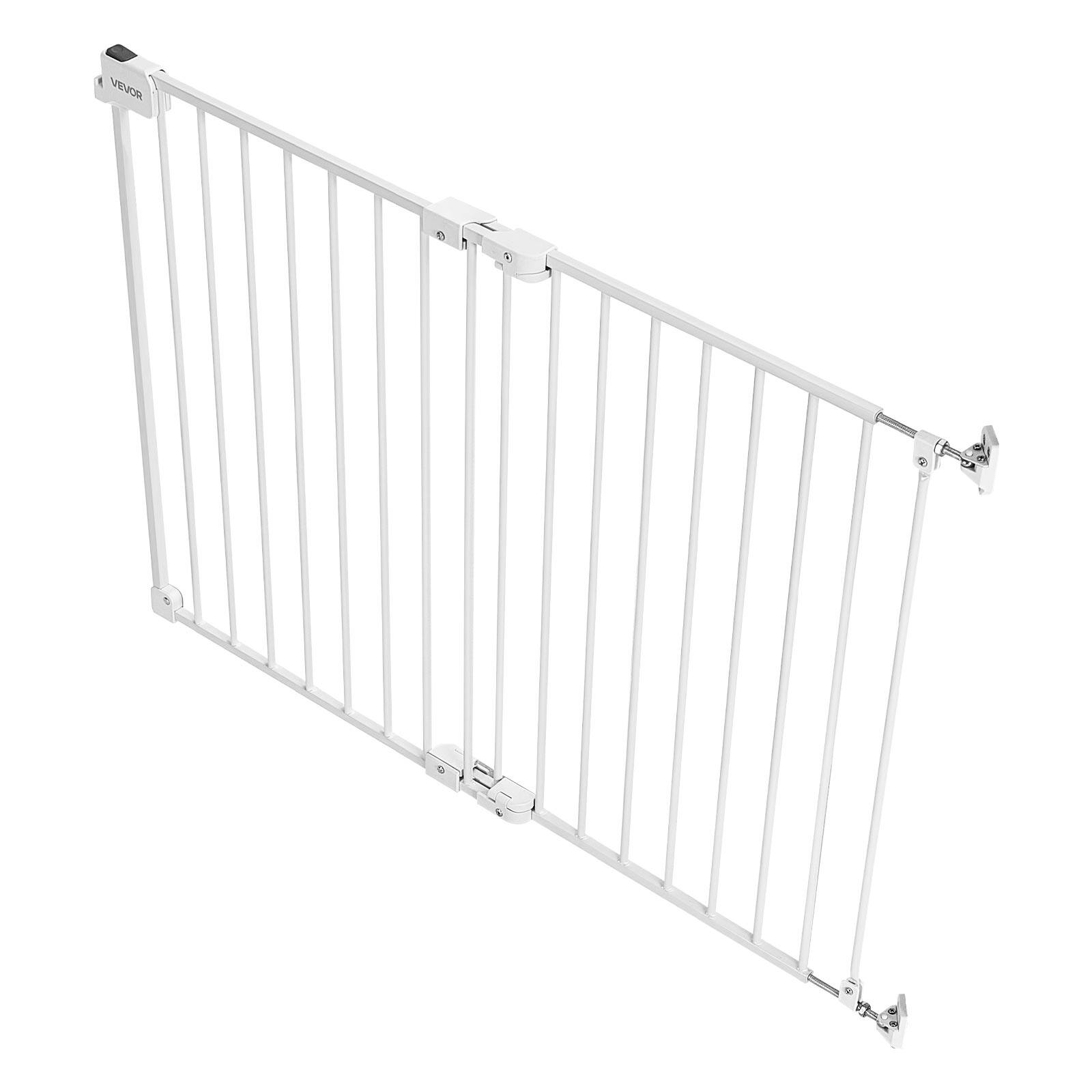 Alt View 5. VEVOR - Baby Gate for Stairs, 26-43 in Adjustable Width, 28 in High Dog Gate, No Bottom Bar, One-Handed Operation - White.