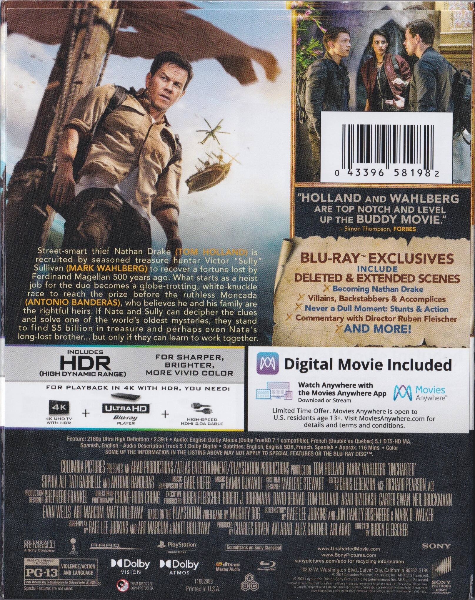 Alt View 1. New Uncharted with Trading Cards (4K / Blu-ray + Digital).