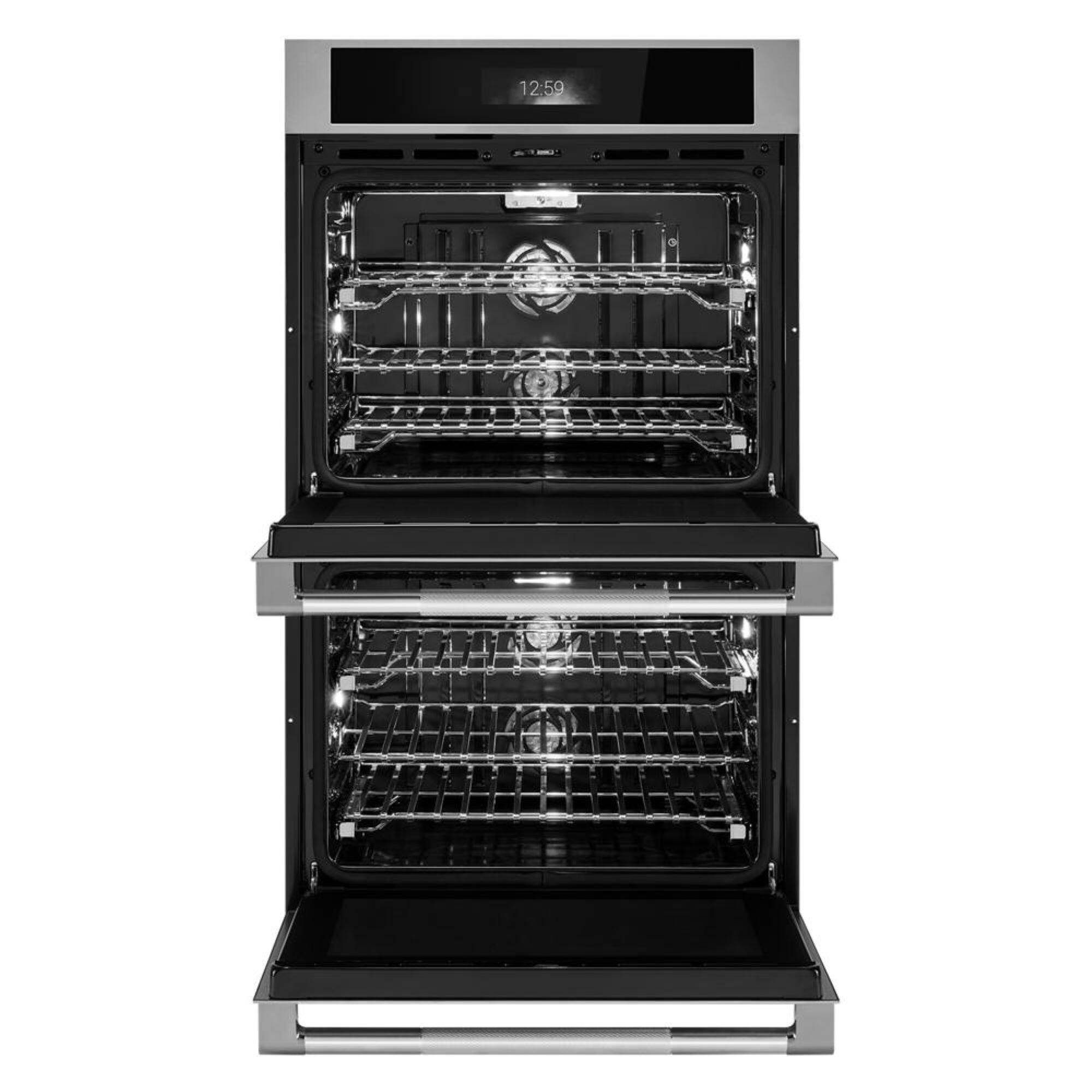 Alt View 1. JennAir - RISE 30" Built-In Double Electric Wall Oven with Vertical Dual-Fan True Convection with Advanced Temperature Precision - Stainless Steel.