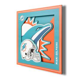 YouTheFan - Miami Dolphins 12'' x 12'' 3D Logo Wall Art - Multicolor