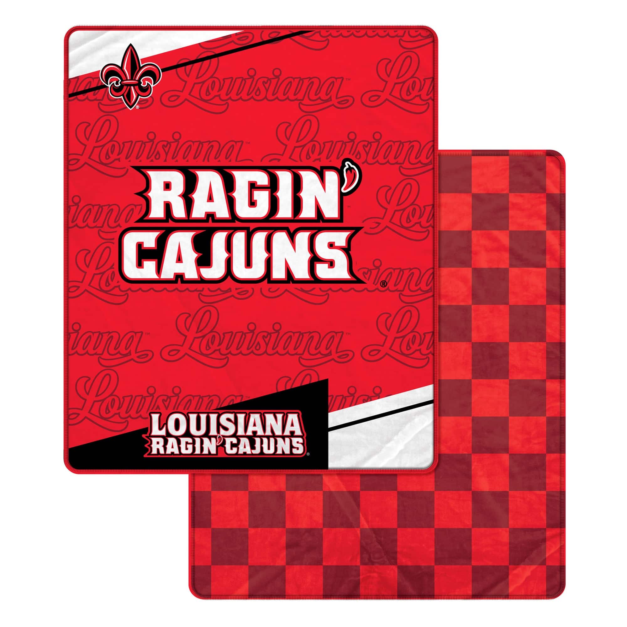 Pegasus - Louisiana Ragin' Cajuns 60" x 70" Diagonal Ghost Checkered Double-Sided Blanket - Multicolor