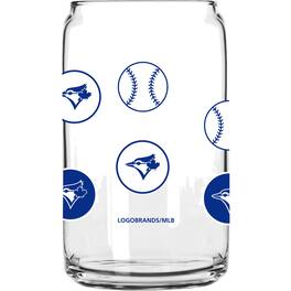 Logo Brands - Toronto Blue Jays 16oz. Smiley Can Glass - Multicolor