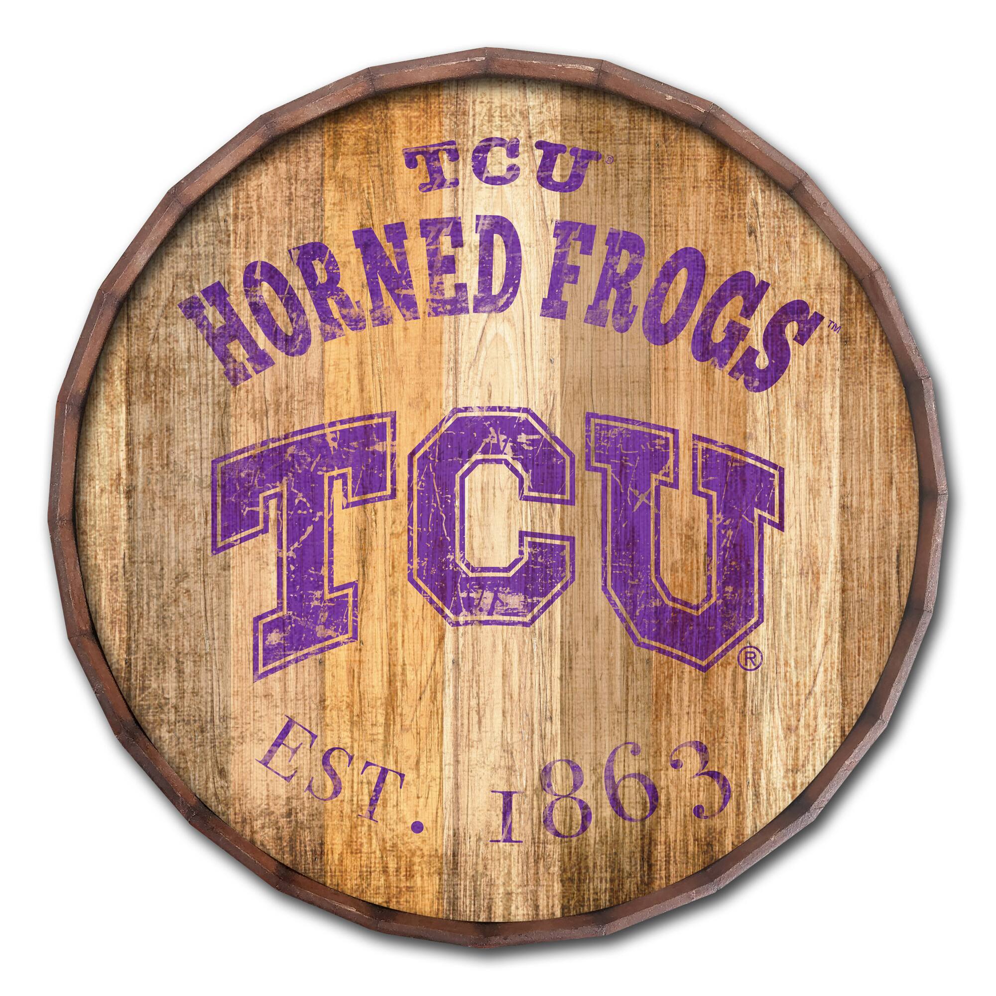 TCU Horned Frogs 24'' Established Date Barrel Top